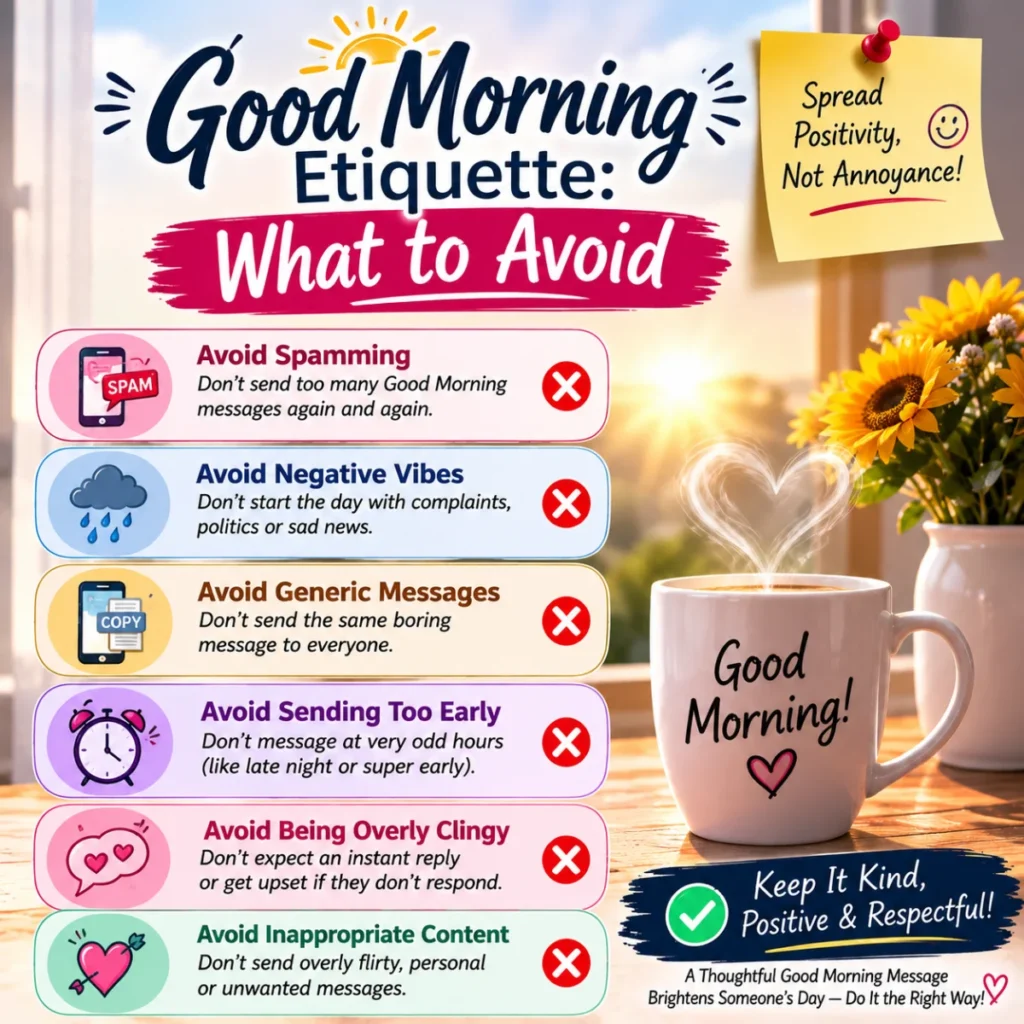 Good Morning Etiquette What to Avoid