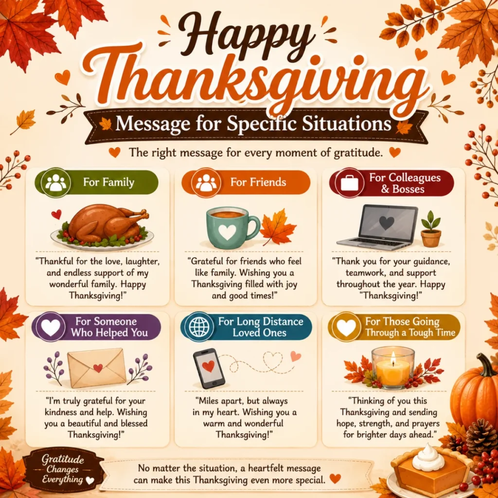 Happy Thanksgiving Message for Specific Situations