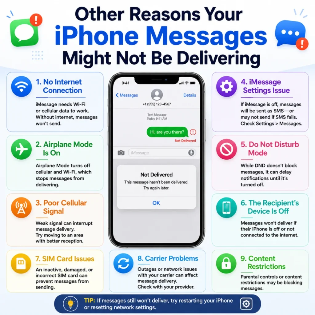 Other Reasons Your iPhone Messages Might Not Be Delivering