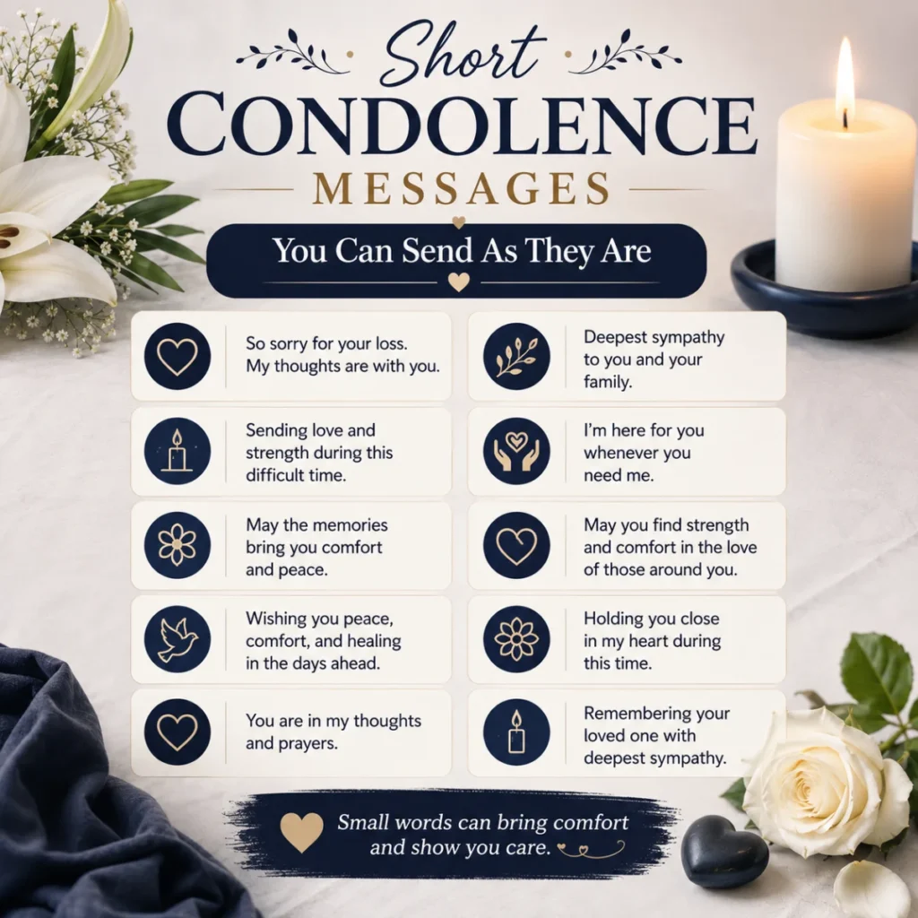 Short Condolence Messages You Can Send As They Are
