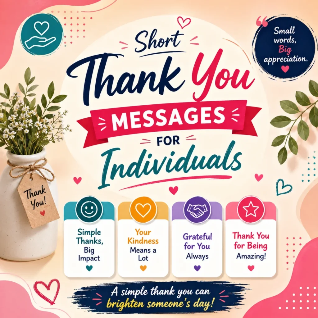 Short Thank You Messages for Individuals