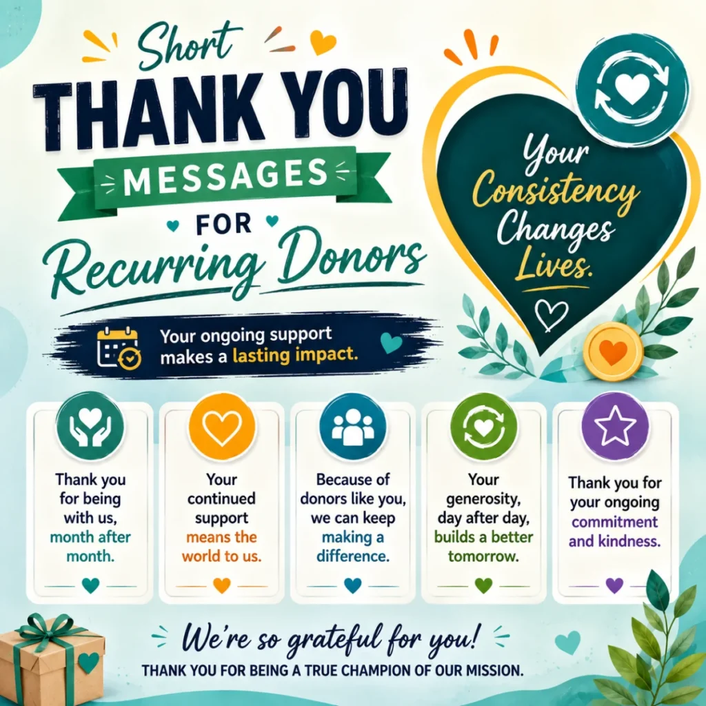 Short Thank You Messages for Recurring Donors