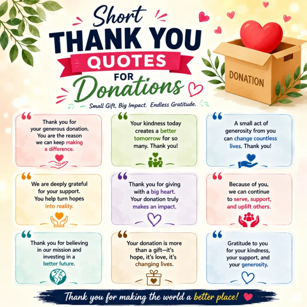 Short Thank You Quotes for Donations