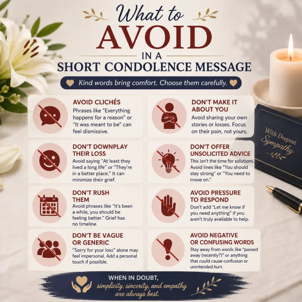 What to Avoid in a Short Condolence Message