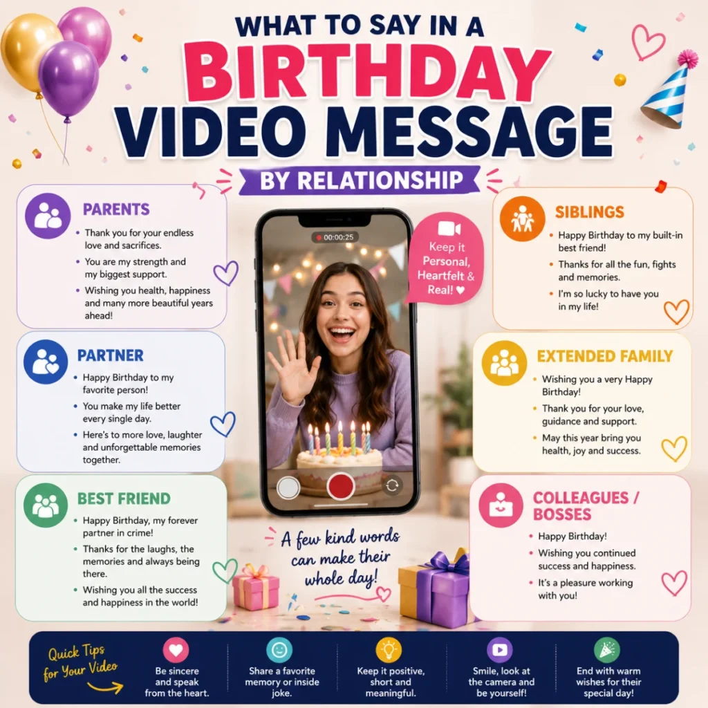 What to Say in a Birthday Video Message by Relationship